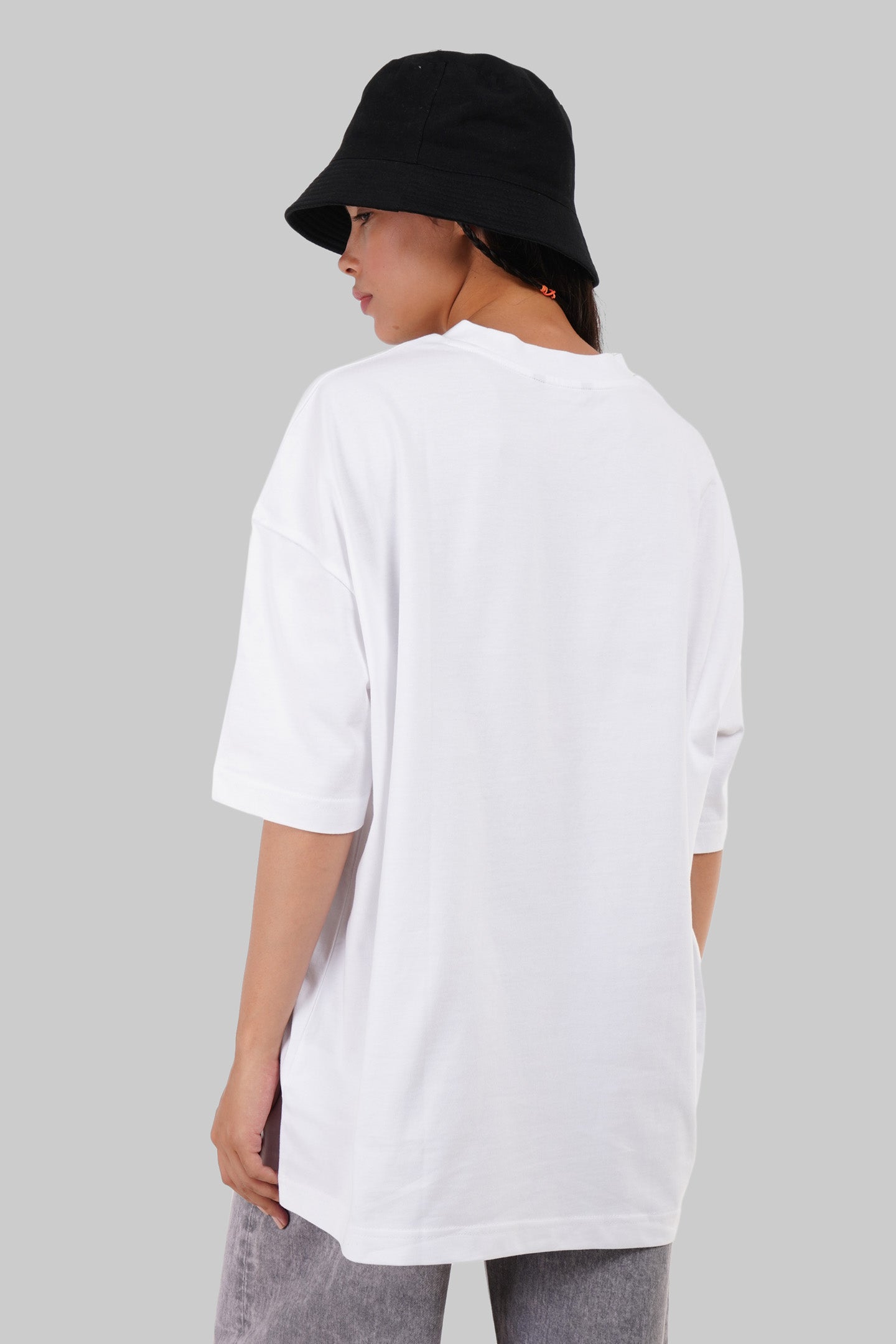 Be Positive Typographic White Baggy Fit T-Shirt Women