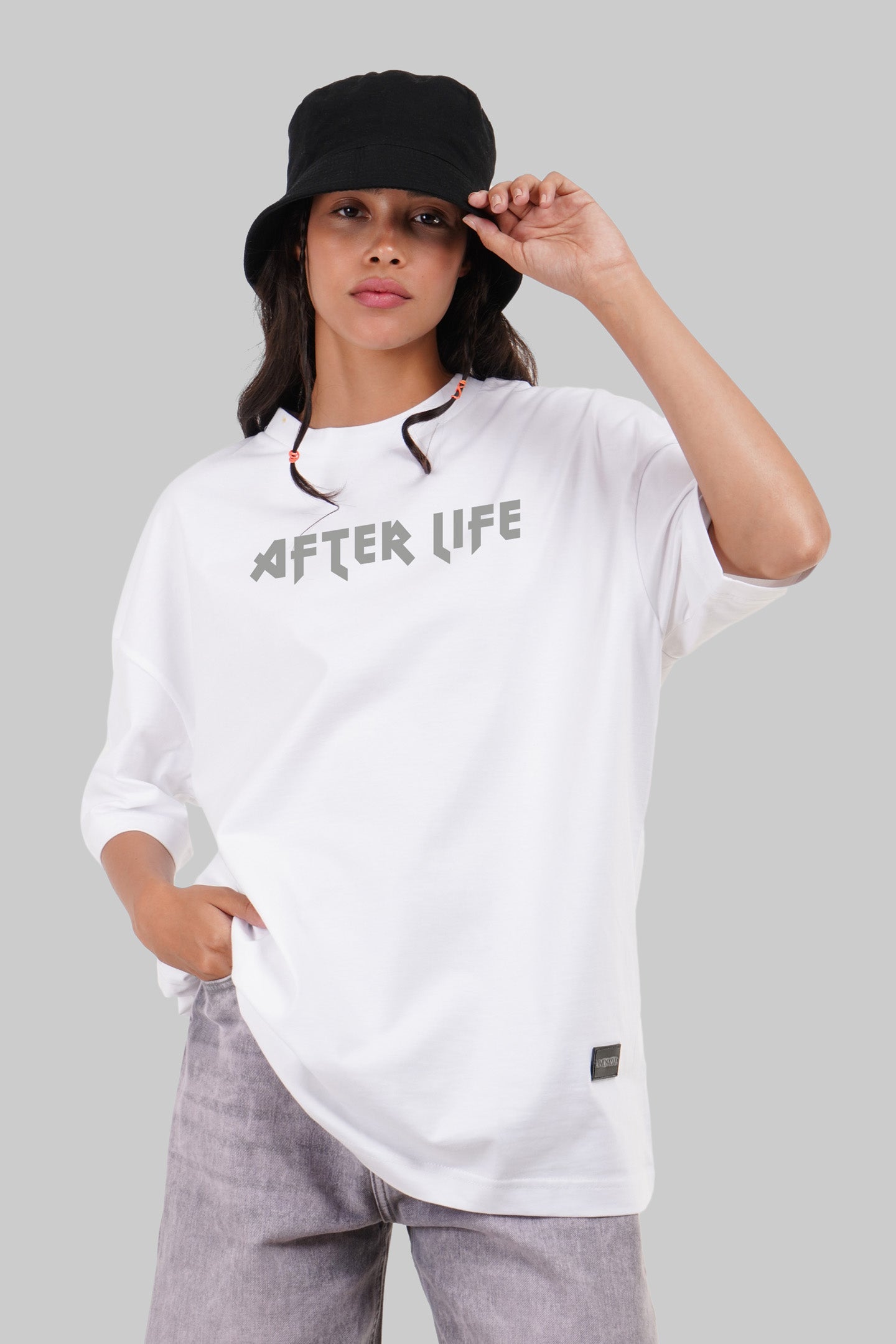 After Life White Baggy Fit T-Shirt Women