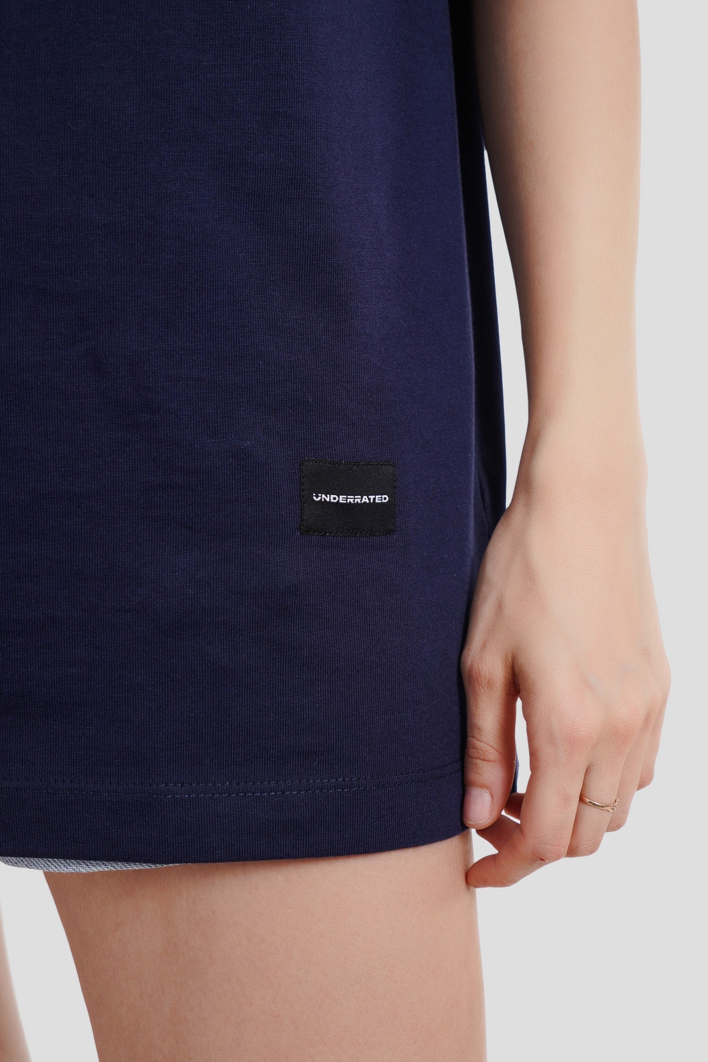 Pink Flower Navy Blue Oversized Fit T-Shirt Women