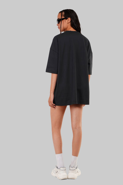 Floral Bloom Black Baggy Fit T-Shirt Women
