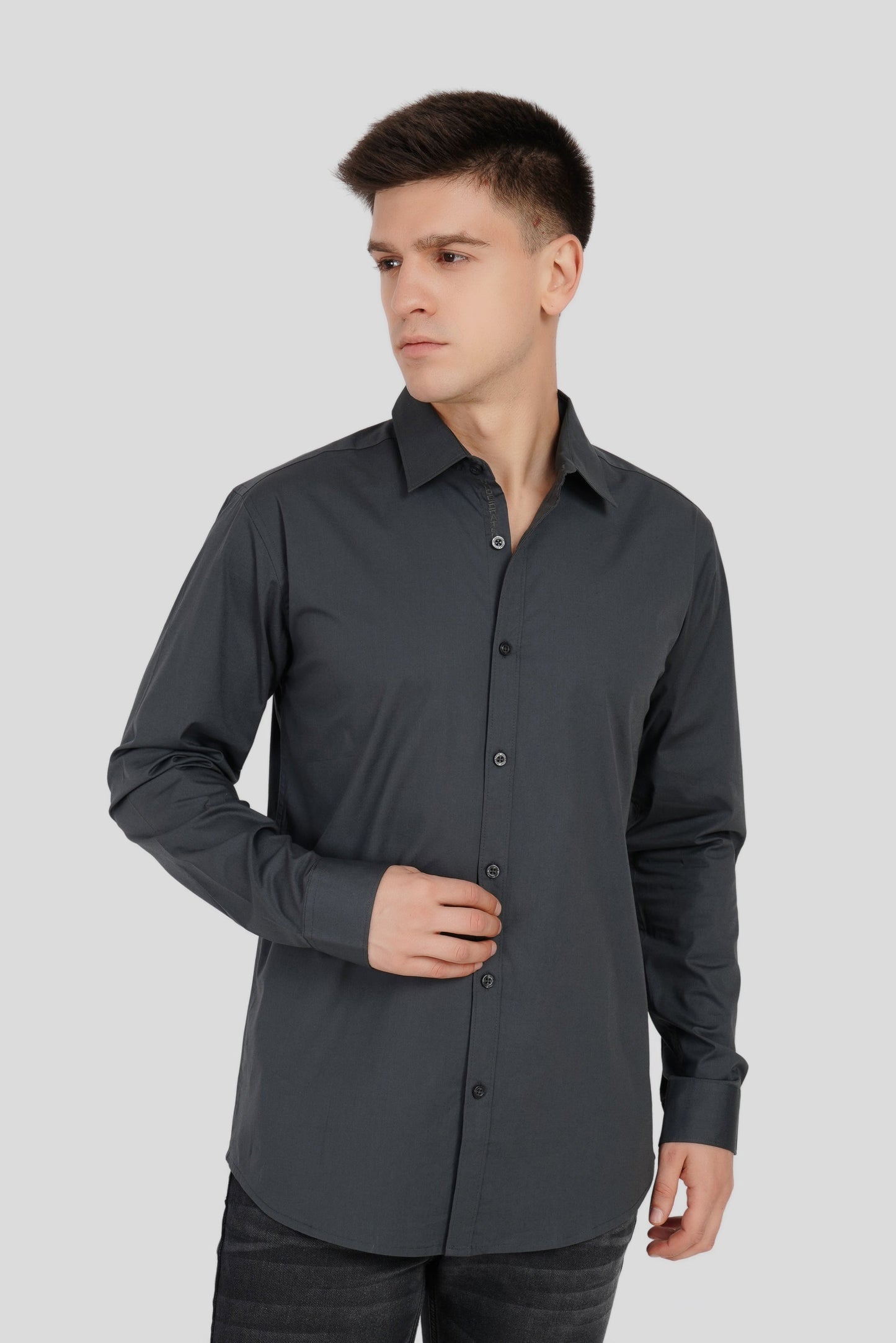 Pack of 2 Slim Fit Men's Shirt Combo - Grey/ Green
