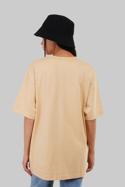 Anime Lady Beige Oversized Fit T-Shirt Women