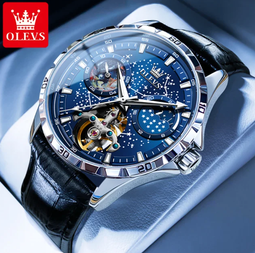 Black Strap with Blue Watch Face