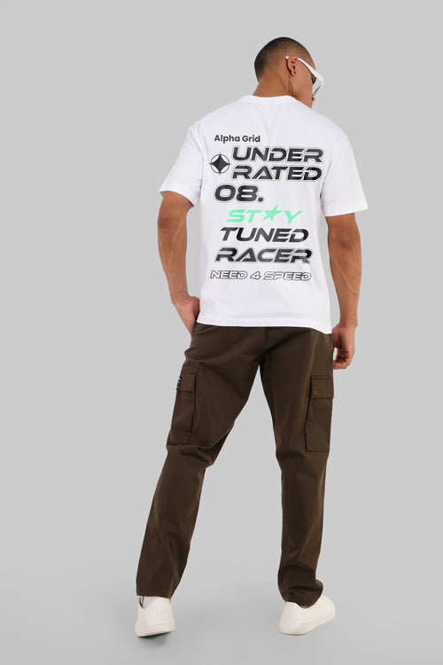 Need 4 Speed White Oversized Fit T-Shirt Men