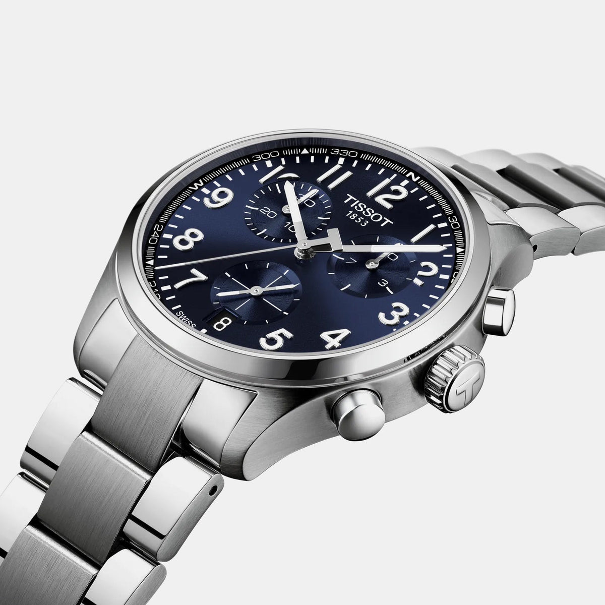 Tissot Xl Men Quartz Blue Dial Chronograph Stainless Steel Watch