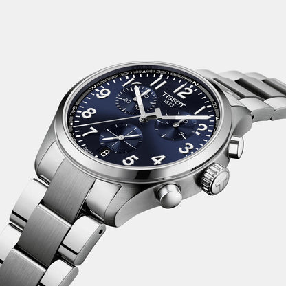 Tissot Xl Men Quartz Blue Dial Chronograph Stainless Steel Watch