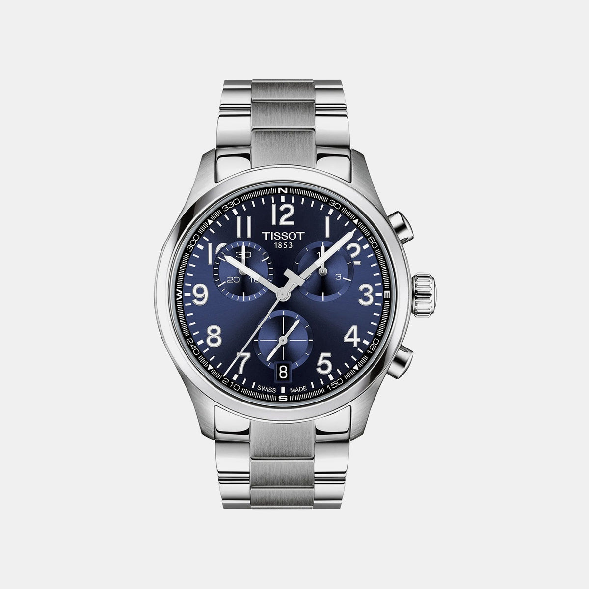 Tissot Xl Men Quartz Blue Dial Chronograph Stainless Steel Watch