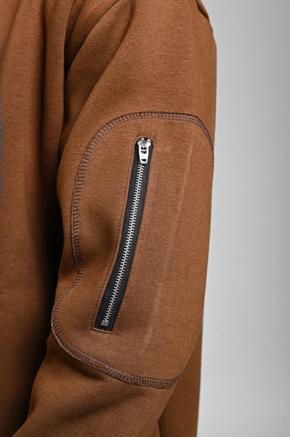 Brown Oversized Y2K Graphic Sweatshirt