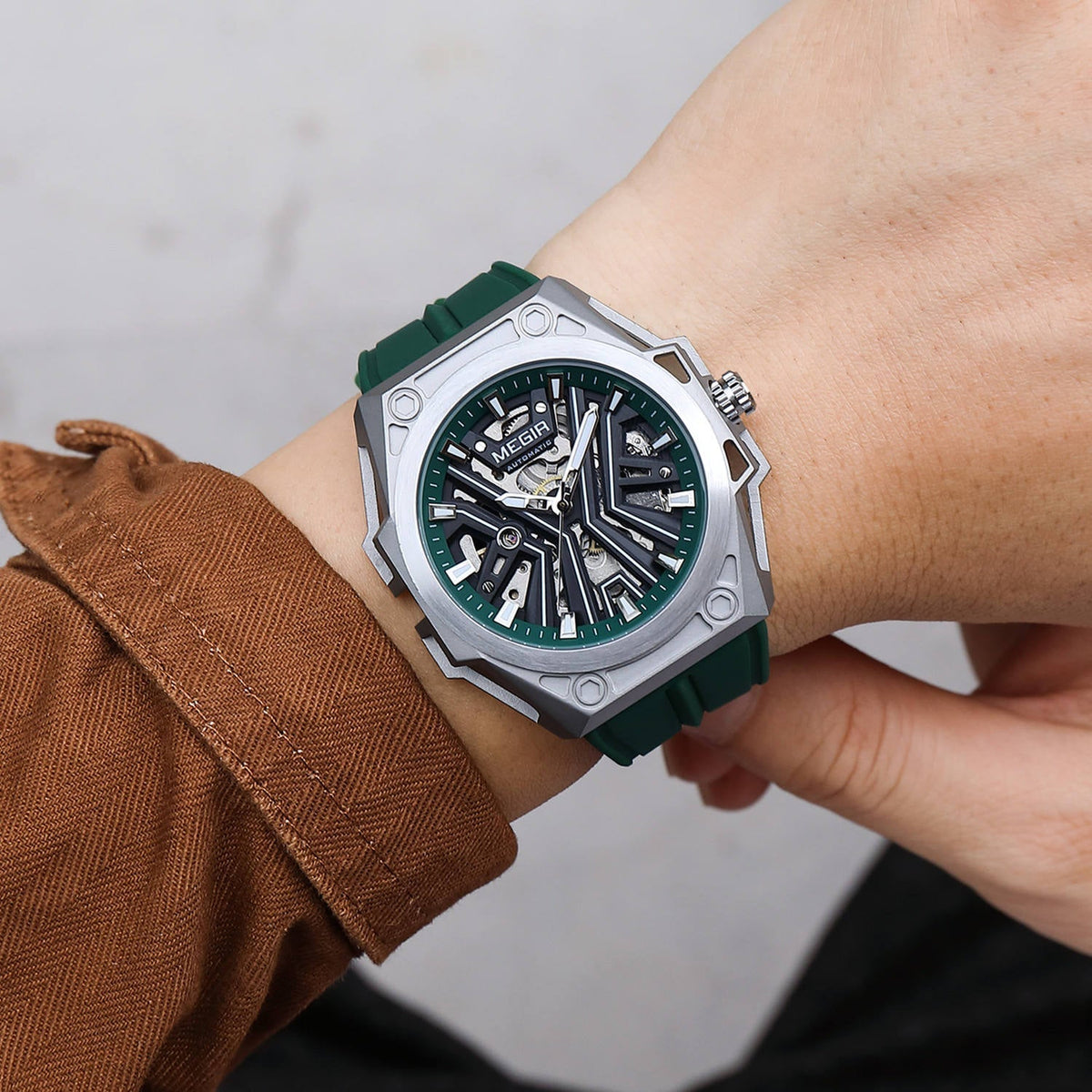 Skeleton Face Mechanical Watch - Stainless Steel Waterproof