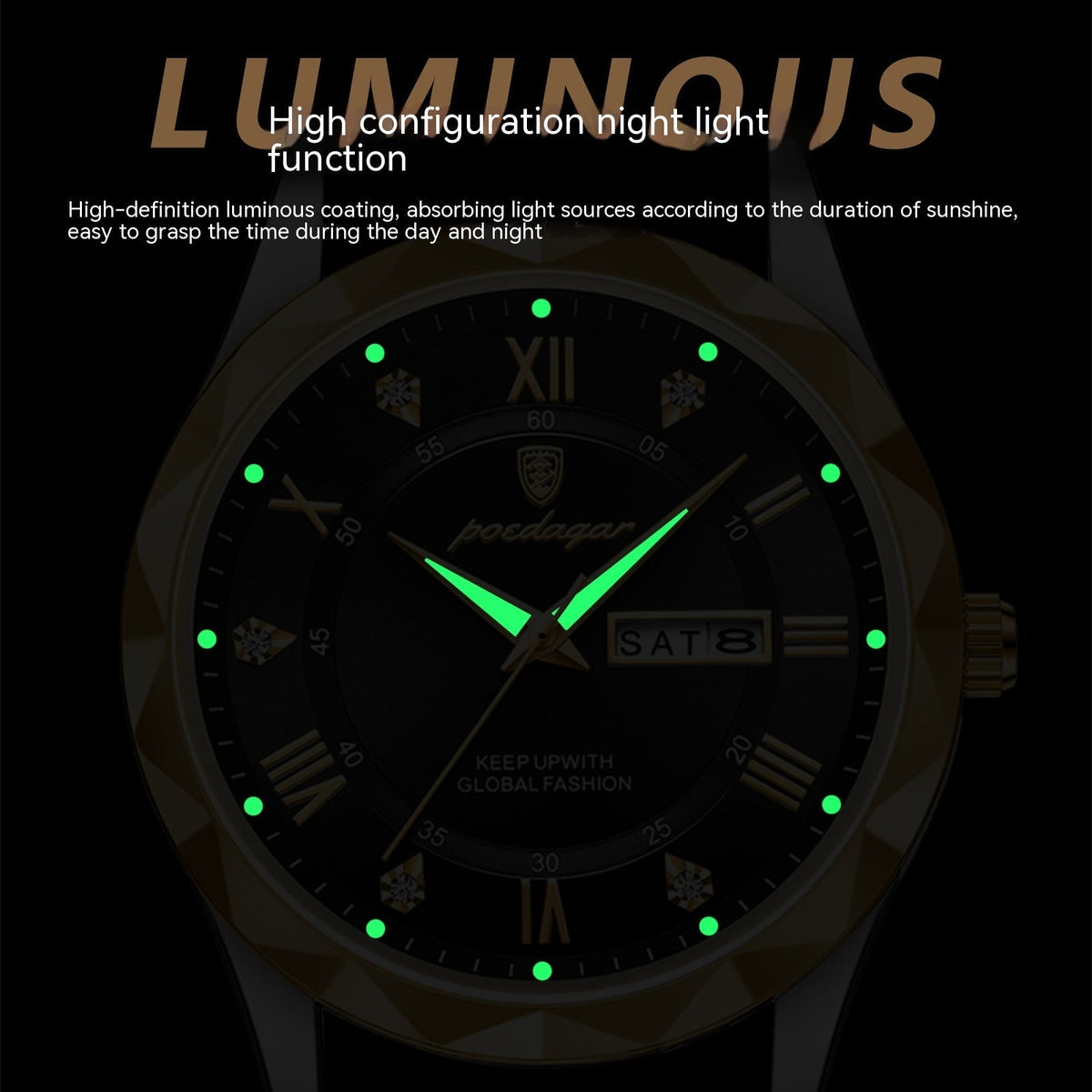 Men's Luxury Fashion Quartz Wrist Watch (Leather Belt)