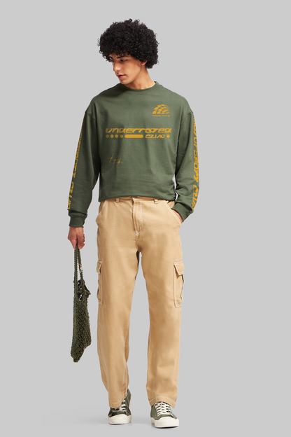 URC Overdrive Racer Green Full sleeve Oversized T-shirt Men