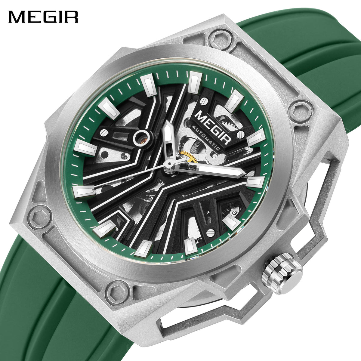 Skeleton Face Mechanical Watch - Stainless Steel Waterproof