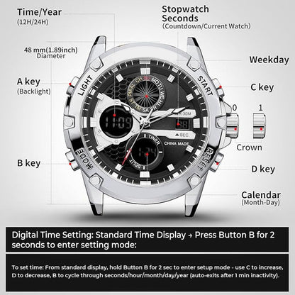 Men's Multifunction Waterproof Luminous Watch